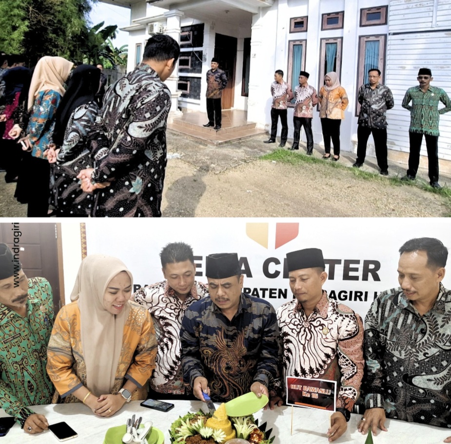 Apel HUT Bawaslu Ke 16 di Halaman Kantor Bawaslu INHU dan Pemotongan Tumpeng