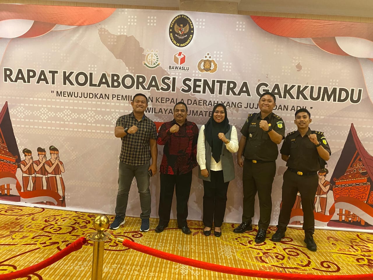 Sentra Gakkumdu Kabupaten INHU pada saat Menghadiri Kegiatan Forum  Kolaborasi Sentra Gakkumdu di Medan 