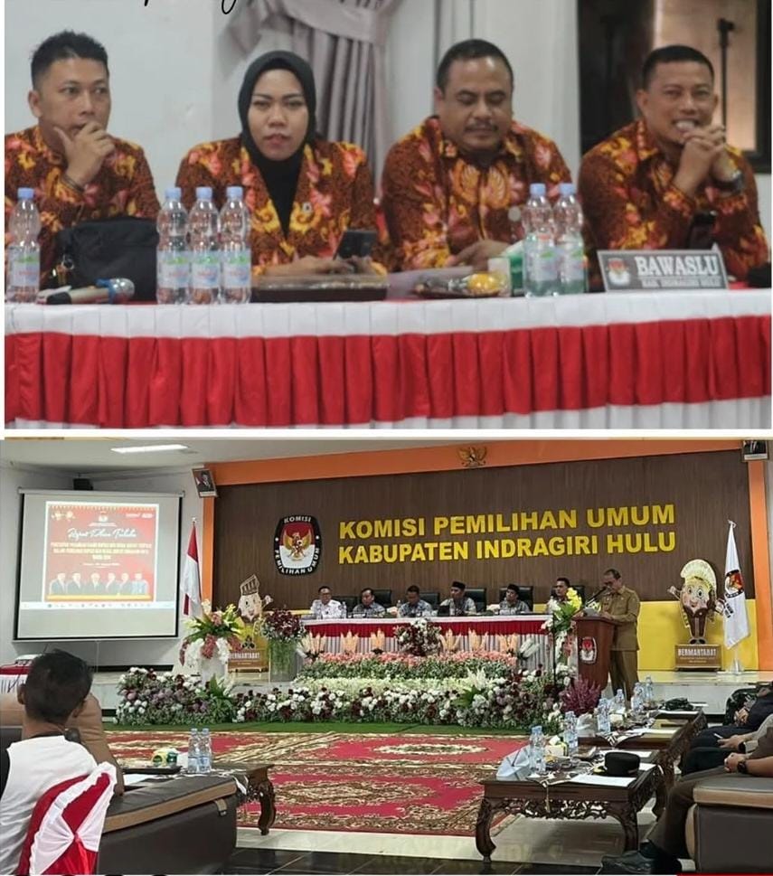 Ketua dan Anggota Bawaslu INHU saat Hadiri Rapat Pleno Penetapan Paslon Bupati dan Wakil Bupati Terpilih tahun 2024