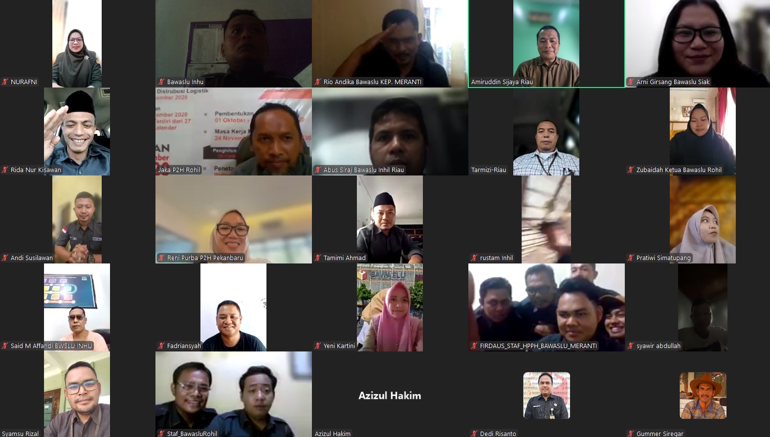 Rapat Zoom Meting yang dilakukan Oleh Bawaslu Riau