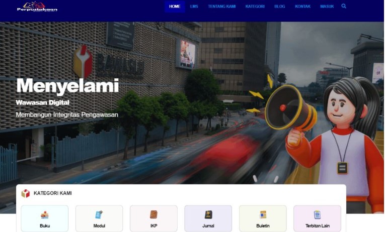 Tangkapan layar website e-library Bawaslu. 