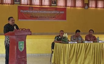 Ketua Bawaslu INHU Saat Supervisi dan Monitoring Pelantikan PKD di Kecamatan Batang Peranap