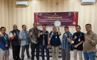 Ketua dan anggota Bawaslu INHU Saat Melakukan Pengawasan Perbaikan Persyaratan Administrasi Calon Bupati Indragiri Hulu 2024