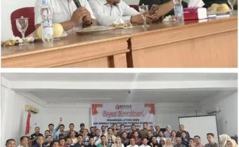 ketua dan anggota Bawaslu INHU pada membuka kegiatan Rapat Koordinasi Penyusunan Laporan Akhir Bagi Panwaslu Kecamatan