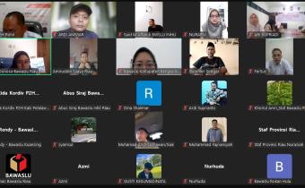 Zoom Meting Bawaslu Riau Dengan Bawaslu Kabupaten/Kota