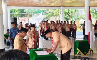 Proses Pelantikan Majelis Pembimbing Cabang Gerakan Pramuka. Kabupaten INHU